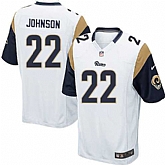 Nike Men & Women & Youth Rams #22 Johnson White Team Color Game Jersey,baseball caps,new era cap wholesale,wholesale hats